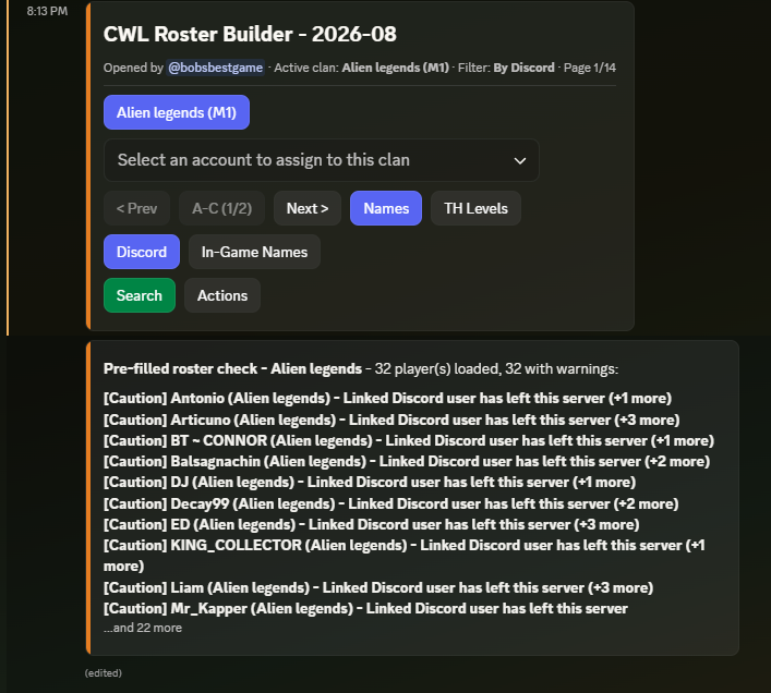 The builder panel with the vetting check panel below it